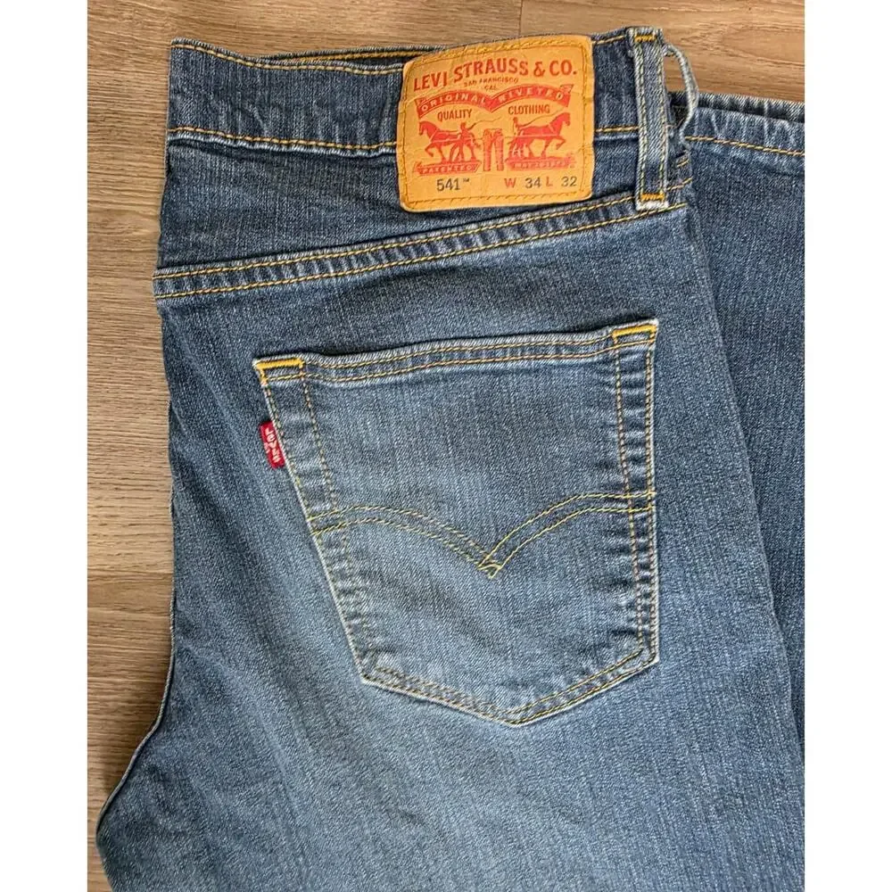 Levi's 541 Athletic Fit Jeans Men's 34x32 Blue Stretch Denim Medium Wash